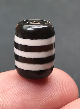10MM天然天珠玛瑙三线桶珠圆珠子隔珠顶腰珠手串配珠星月菩提配饰