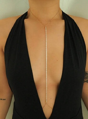 欧美街拍身体链性感简单身体链