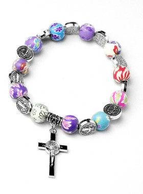 十字架软陶弹力手链33