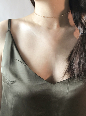 choker水钻珠子多层组合锁骨链