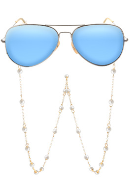 欧美时尚眼镜链文艺青年百搭潮流链 防滑口罩链 手工珍珠眼镜链