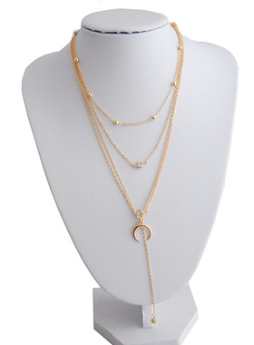 choker水钻珠子多层组合锁骨链