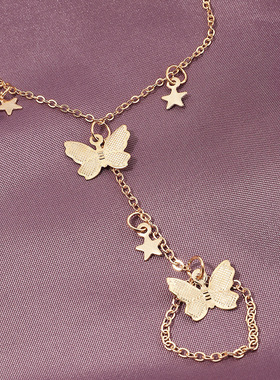 简约蝴蝶手饰女蝴蝶五角星手链