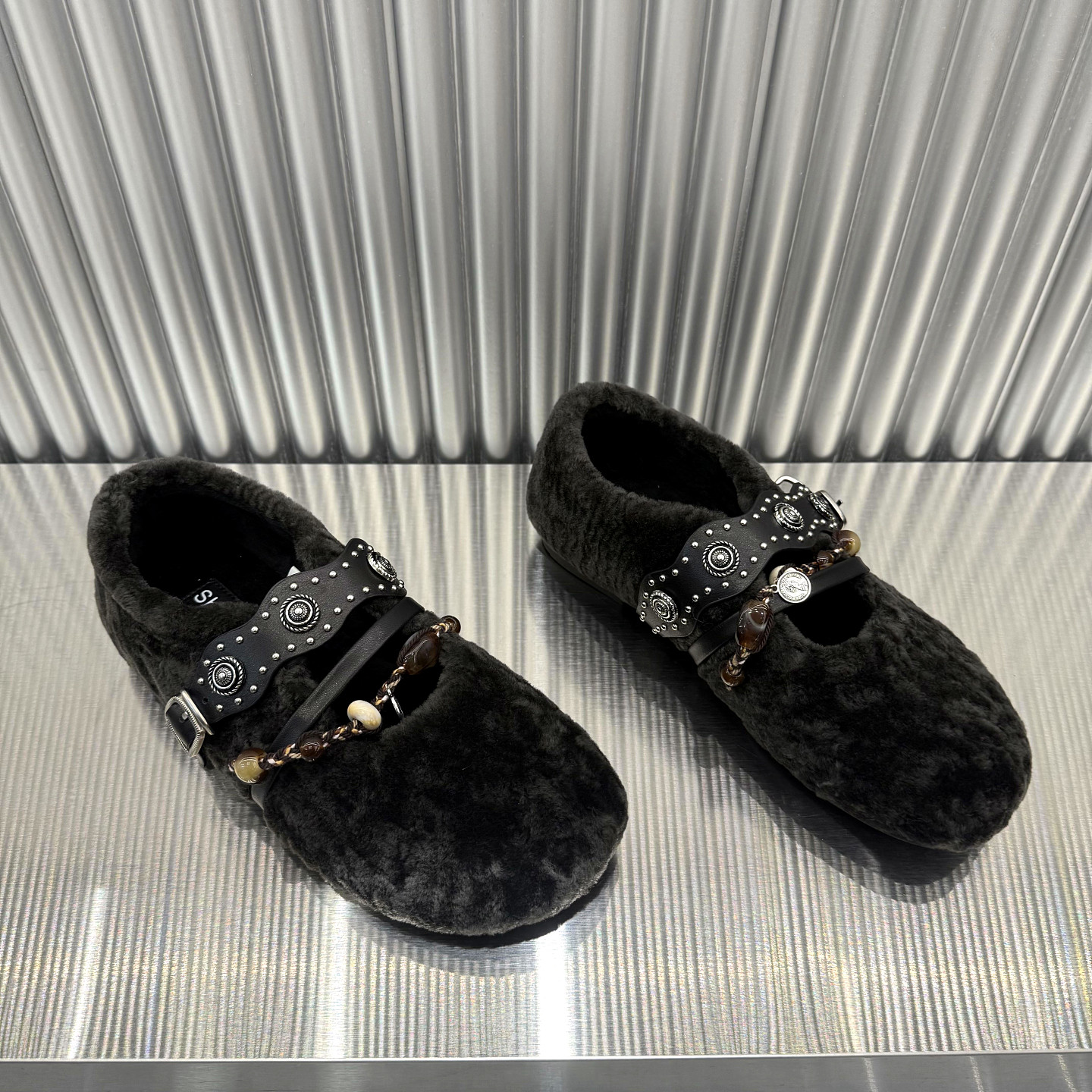 欧洲站女鞋2025年冬季新款欧货羊羔毛加绒保暖低跟平底玛丽珍鞋,淘宝优惠券,粉丝福利购,淘宝优惠卷