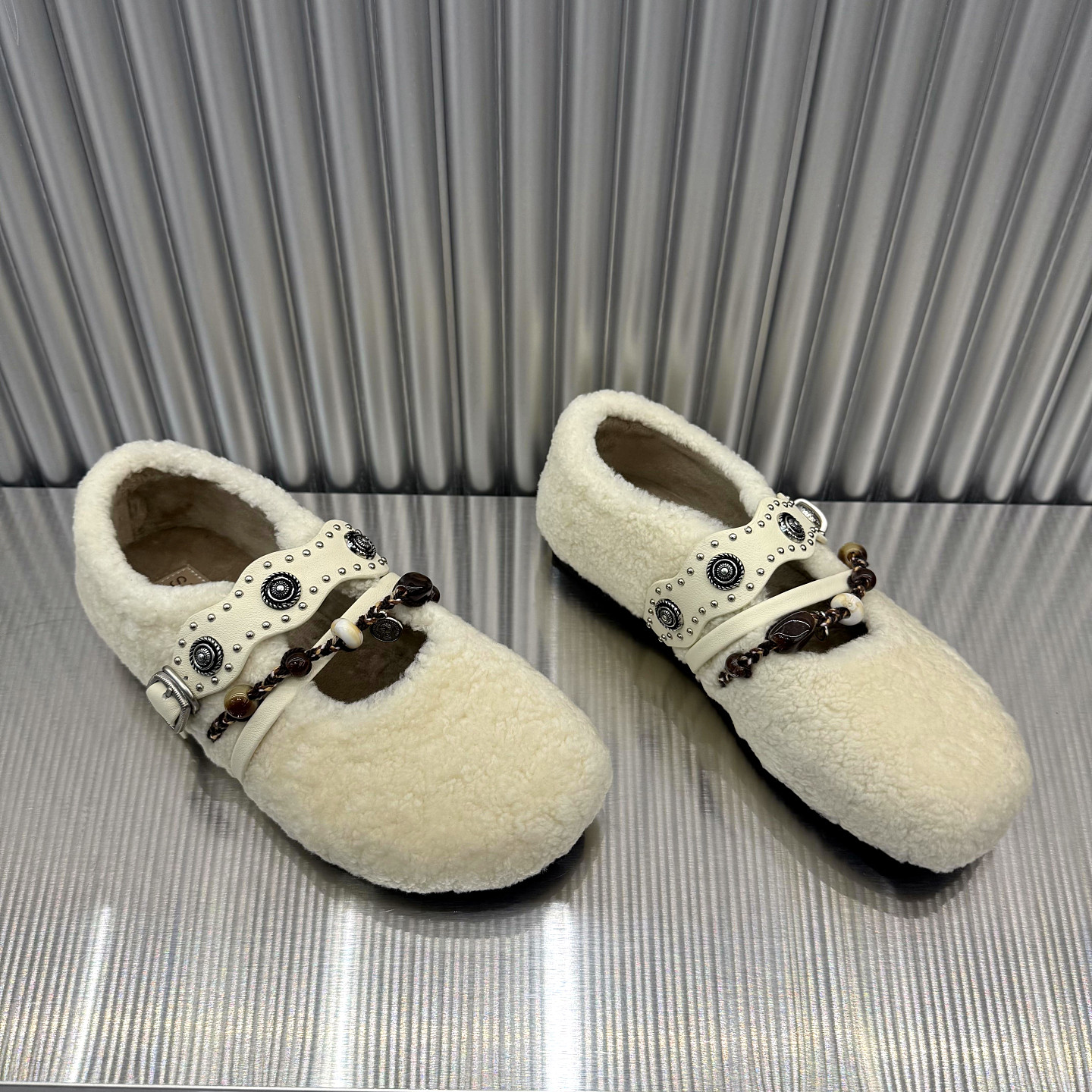 欧洲站女鞋2025年冬季新款欧货羊羔毛加绒保暖低跟平底玛丽珍鞋,淘宝优惠券,粉丝福利购,淘宝优惠卷