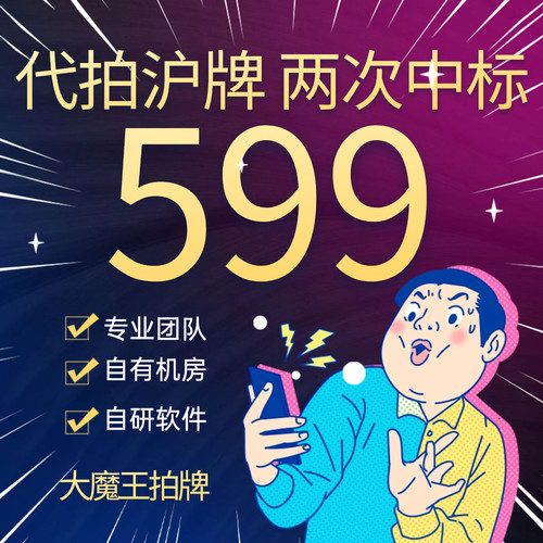大魔王拍牌代拍沪牌竞拍沪牌代拍车牌拍沪牌拍上海车牌沪牌企业牌 - 图0