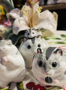 摆设高温吃货小仓鼠公仔少女摆件