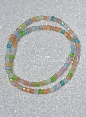 【幻彩】天然玉石小方糖3mm手链