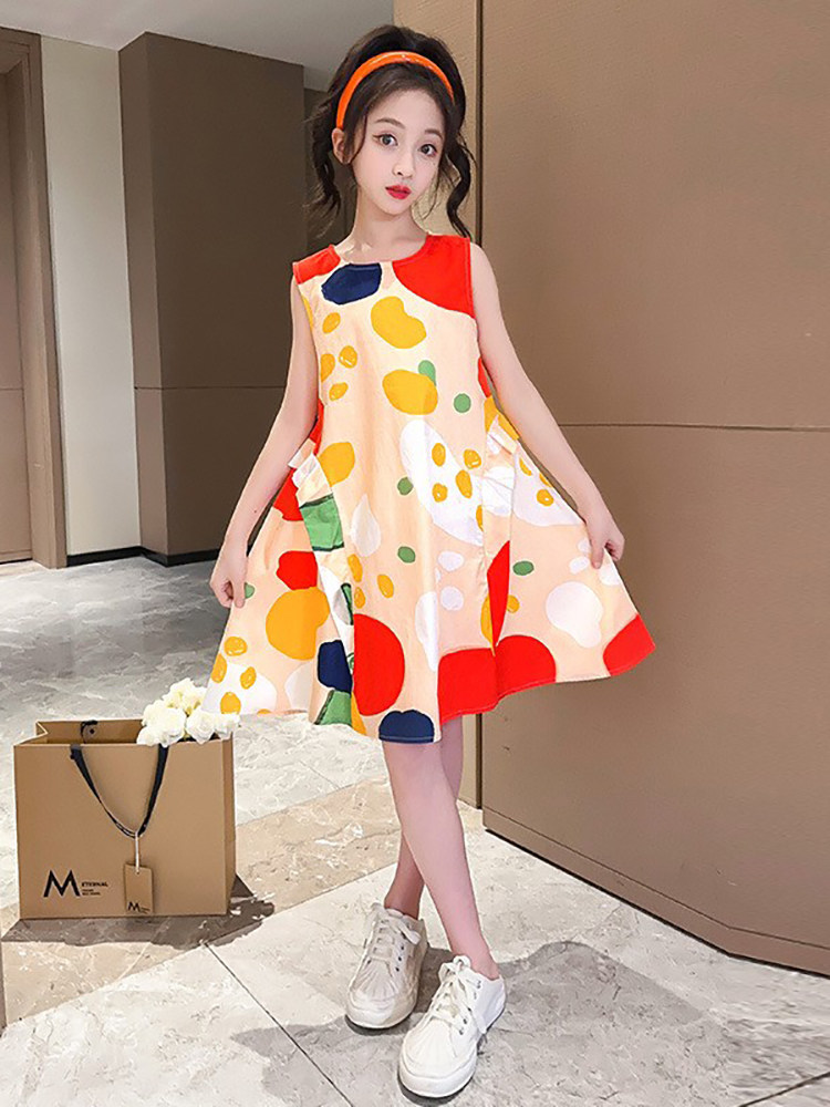 女童夏装连衣裙2025新款中大儿童凉快无袖背心时尚度假公主裙子薄,淘宝优惠券,粉丝福利购,淘宝优惠卷