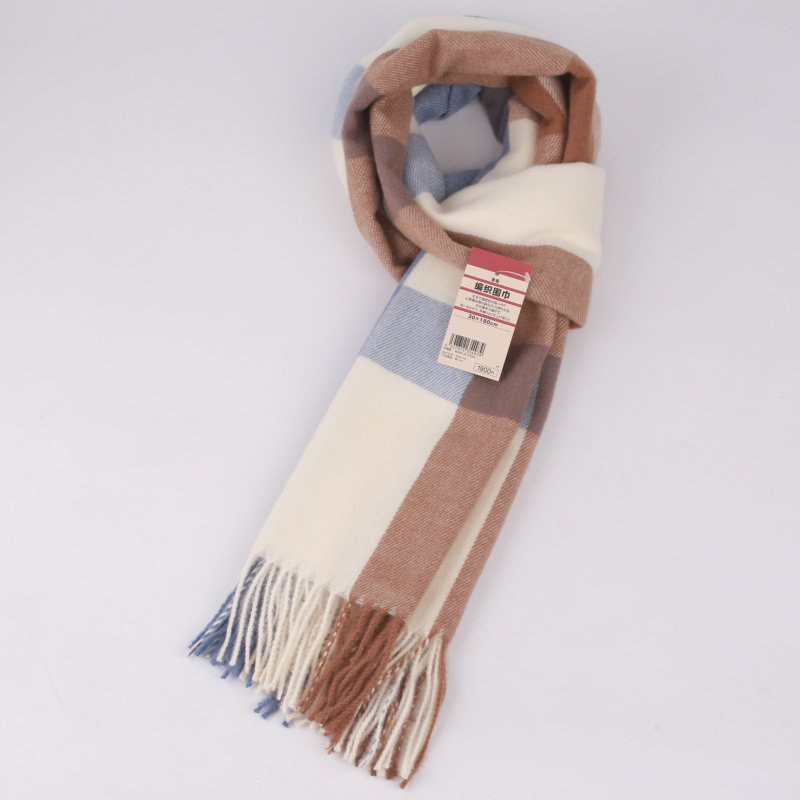 日本无印格子羊毛围巾男女百搭情侣秋冬保暖披肩防寒羊绒针织围脖,淘宝优惠券,粉丝福利购,淘宝优惠卷