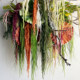 Simulated soft silk tail amaranth hanging rice lover's tears hanging fake flower art hanging simulated green plant wall design decoration