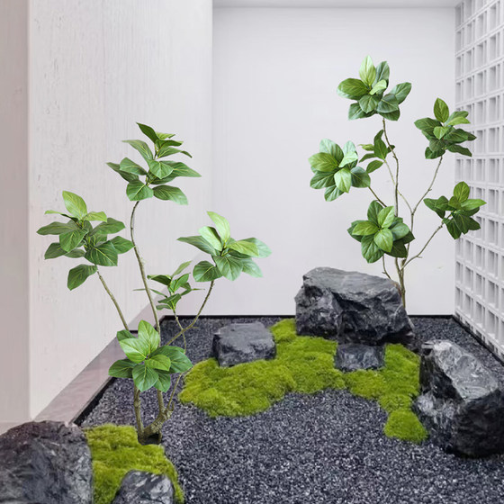 Simulated green plant, rich banyan tree, Bengal banyan indoor living room, floor-standing potted plant decorative ornaments, high-end bionic plants
