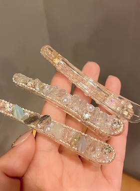 冰透闪亮水晶鸭嘴夹小仙女发饰