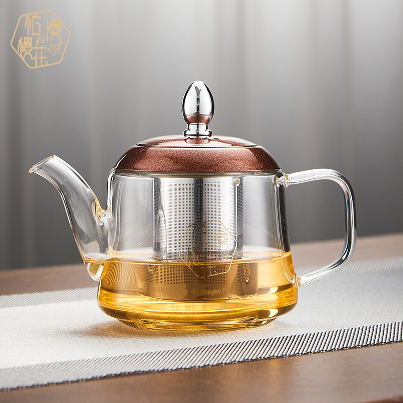 煮茶壶耐热玻璃茶壶单壶加厚过滤茶壶茶杯茶具套装煮茶器电陶炉