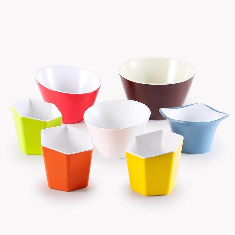 斜口碗密胺生菜碗青菜碗调料碗自助火锅店餐具酱料碗生菜桶蔬菜碗