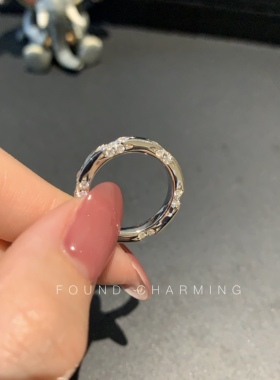 FOUNDCHARMING 花环镶钻光面戒指/尾戒定制