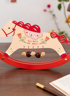 高级喜庆马吉祥物摆件摇摇铃礼物