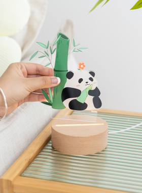 可爱熊猫摆件氛围装饰小夜灯礼物