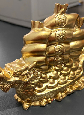 新合金办公室龙船 帆船 龙舟一帆风顺龙船 工艺品摆件家居招财