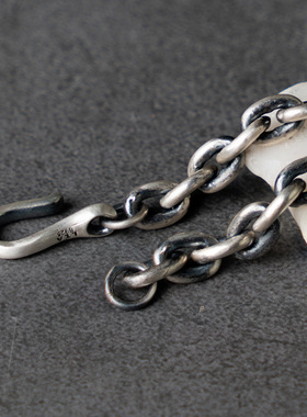 圆润O字环环手链925银复古