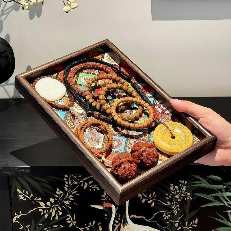 高档复古茶盘胡桃木首饰长方形轻奢木质收纳酒杯茶水文玩茶盘托盘,淘宝优惠券,粉丝福利购,淘宝优惠卷