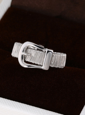意大利工艺腰带扣戒指S925纯银小众设计高级感轻奢指环小红署爆款