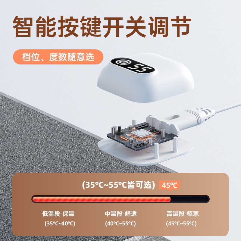 加热鼠标垫大号数显亚麻发热暖桌垫办公室电脑桌面发热垫厂家直销 - 图2