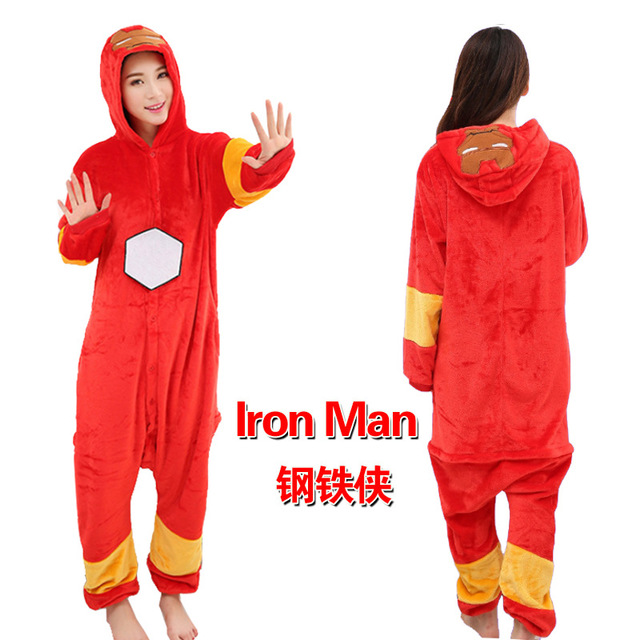 复仇者联盟美国队长超人蜘蛛侠蝙蝠侠钢铁侠卡通连体睡衣秋冬男女 - 图2