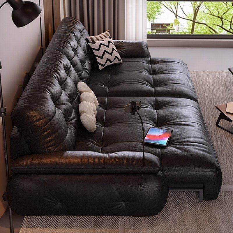 电动多功能真皮沙发床客厅2025新款真皮伸缩可躺可睡直排智能沙发,淘宝优惠券,粉丝福利购,淘宝优惠卷