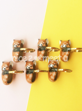 动物睡觉可调节ins手工戒指