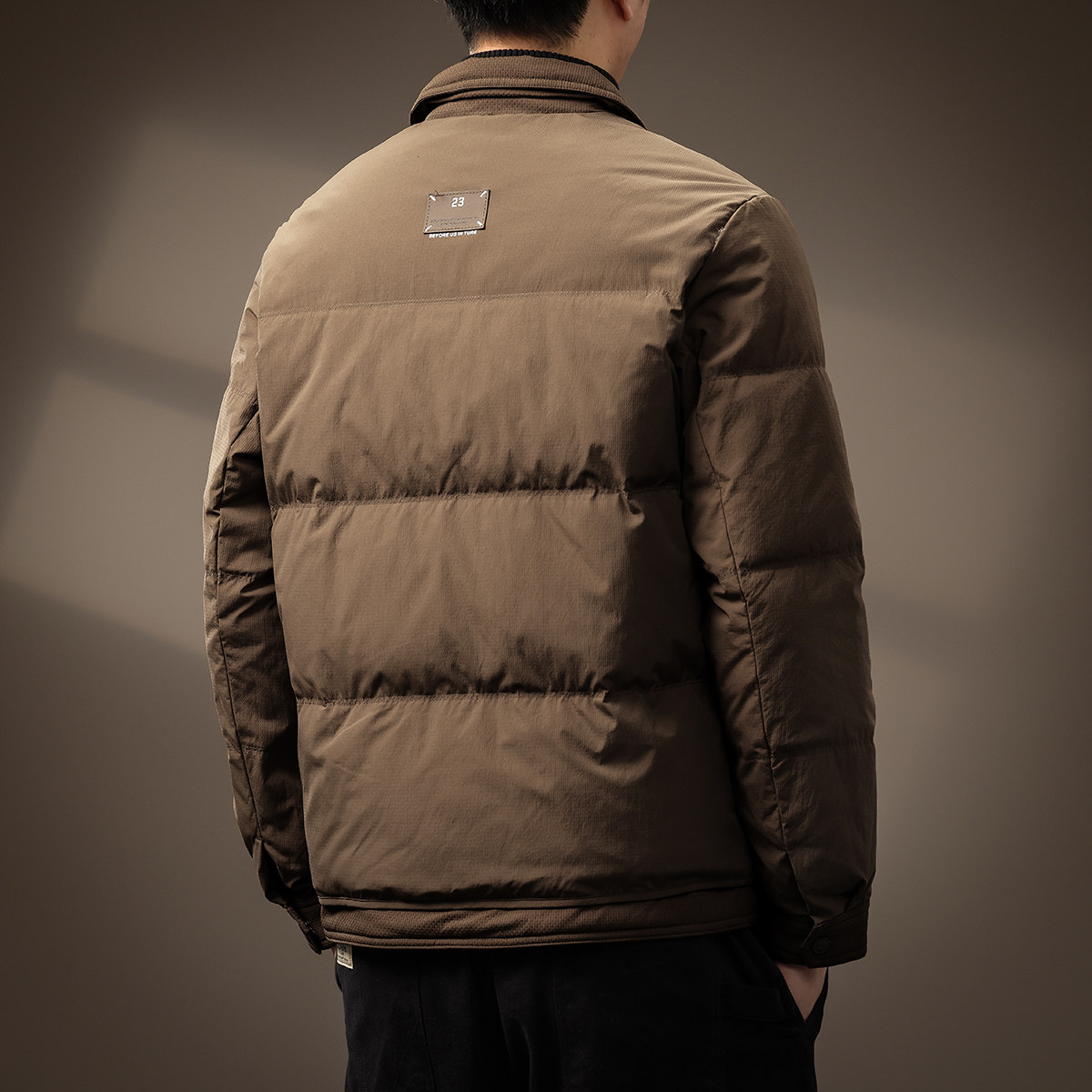 高端50白鸭绒衬衫式羽绒服男士冬季新款加厚宽松大码翻领轻薄外套,淘宝优惠券,粉丝福利购,淘宝优惠卷