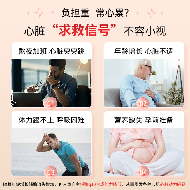 德国双心辅酶q10胶囊q10保护心脏保健品心肌酶coq10维生素b30粒 - 图0