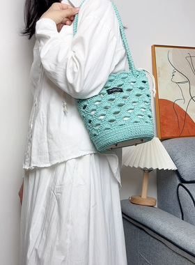 Mcroche魔织手工编织贝壳单肩斜挎包钩织包包diy材料包新手入门款