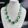 Chinese palace style inlaid glass earrings and ring set, medieval vintage Western retro bracelet and necklace for women