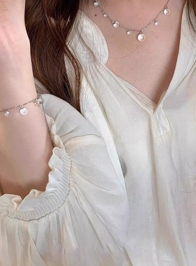 小红书爆款透明水珠珠手链高级感轻奢小众设计显白气质清冷感项链