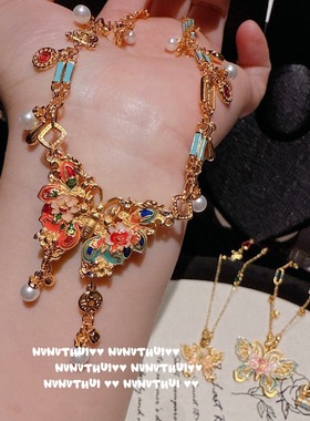 新中式古法花丝螺钿项链