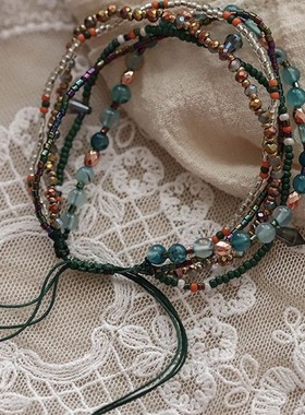 无味清欢彩色民族手链