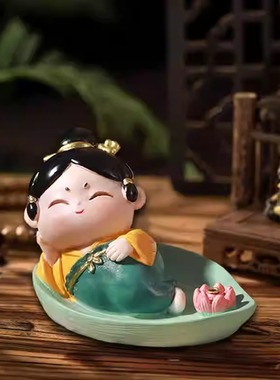 中式国潮仕女香插盘沉香盘