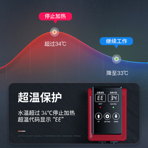 养鱼智能鱼缸加热棒自动恒温省电加热器乌龟缸加温棒ptc变频防爆 - 图2