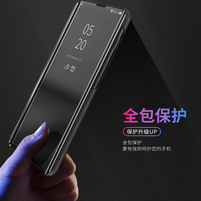 适用小米POCOF5手机壳POCO保护F5pro镜面皮套F5por翻盖支架POCF防摔xiaomi香港P0C0F5男女PCOF国际外壳翻盖P - 图1