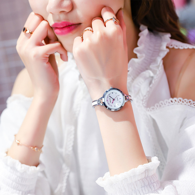 正品茉莉香水女士防水简约潮石英表 mozves茉莉香水国产腕表