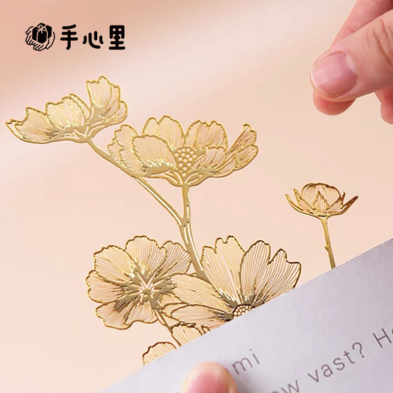 手心里 格桑花书签 精致雕刻工艺 书签 文创