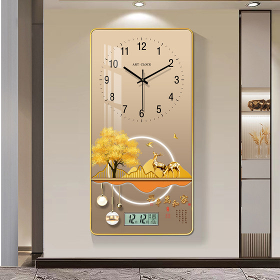 2026 New Living Room Clock Silent No-Punch Wall Clock
