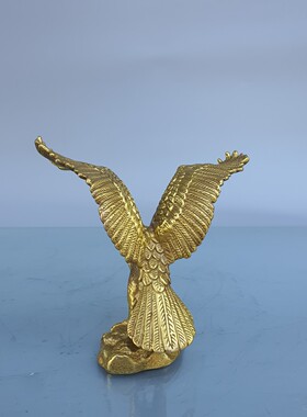 新款高档纯铜老鹰摆件大鹏大展宏图金翅老鹰招财聚财黄铜大老鹰