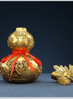 铜葫芦四季平安葫芦摆件福寿四神镇宅葫芦招财进宝玄关家居办公室
