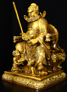 黄铜钟馗神像摆件万应之神坐天师赐福圣君家居客厅玄关工艺品装饰