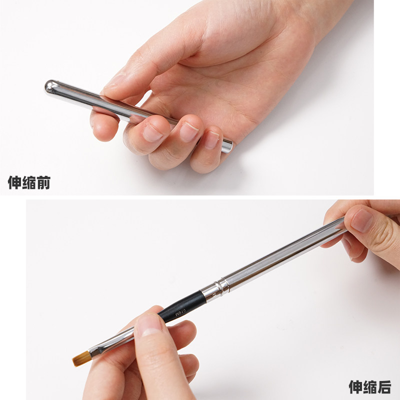 扁头口红唇刷化妆师专用伸缩唇刷超薄款平头影楼专业带盖便携毛刷_虎窝淘