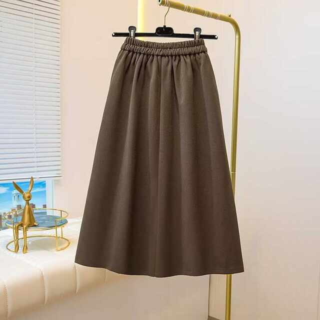 Skirt, elastic waist, A-line skirt, long skirt, high-end trendy