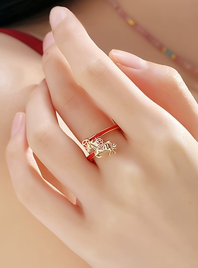 旋转木马戒指马上有钱2026年高颜值轻奢高级感精致开口可调节指环
