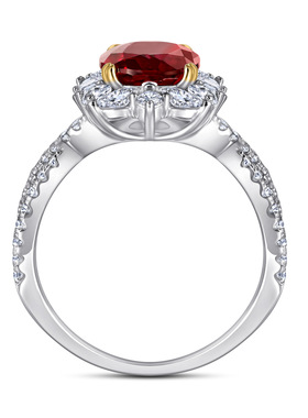 复古红宝石奢华精工戒指